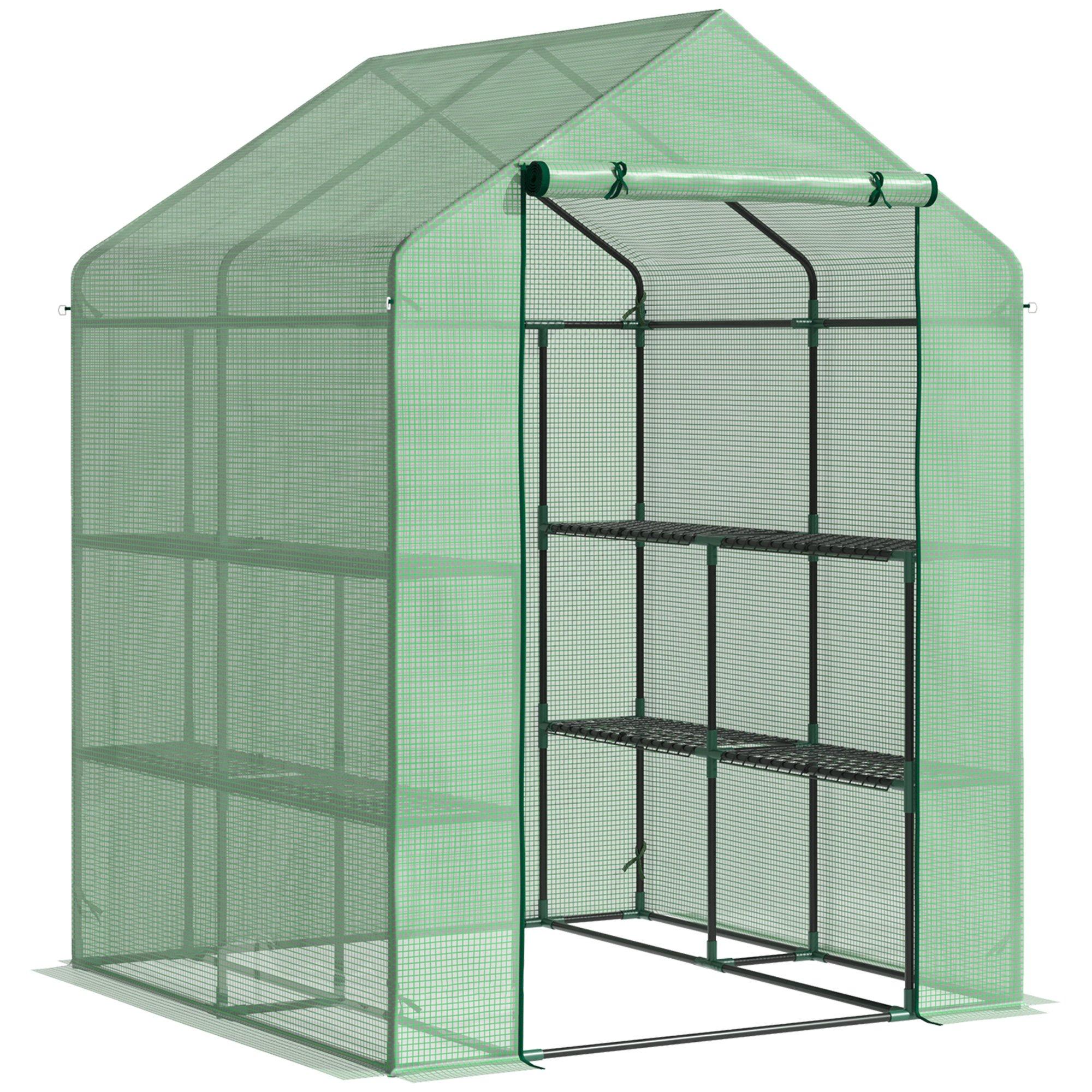 Walk-in Greenhouse with Shelves, Outdoor Green House